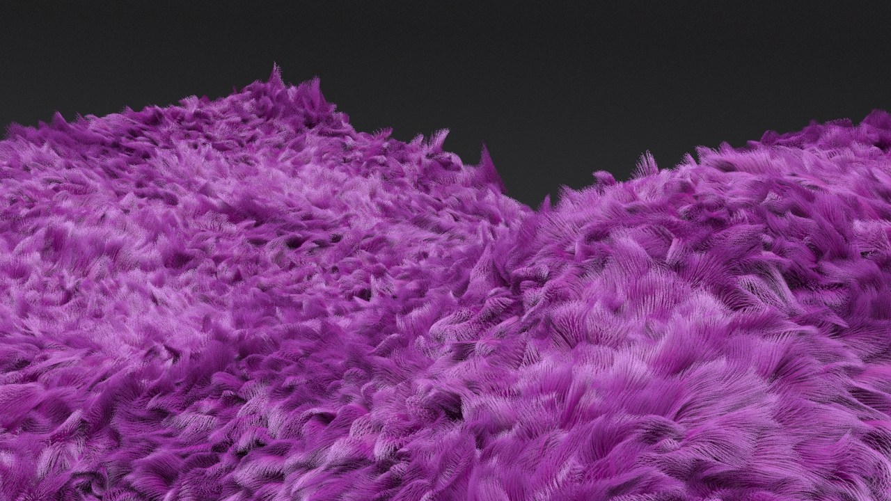 Close-up of purple fluffy textured material with a dark background.