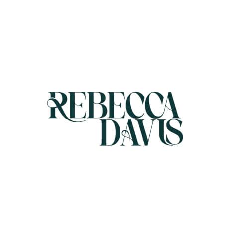 Text logo with the name Rebecca Davis in stylized font.
