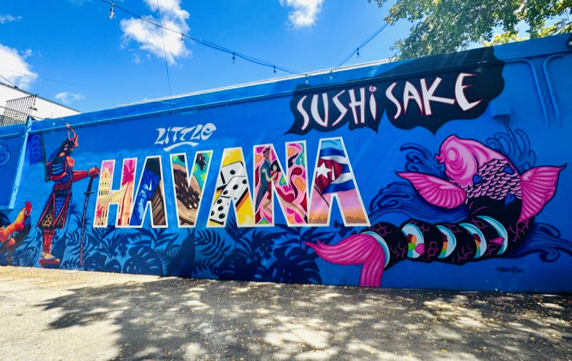Colorful mural with the words 