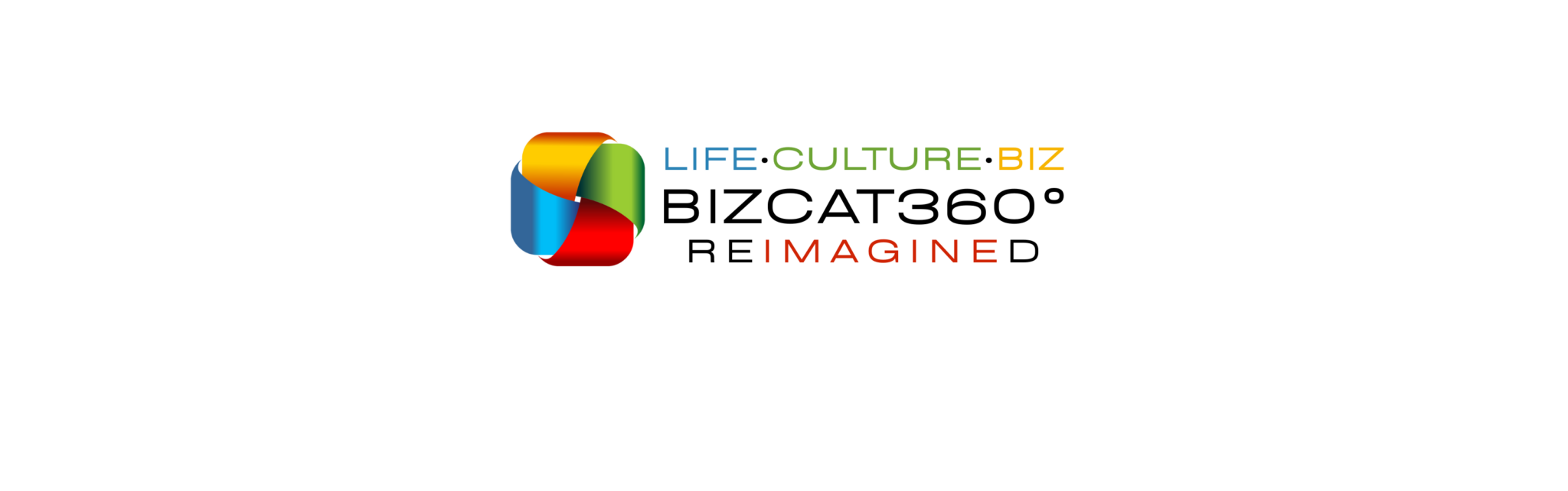 Colorful logo with text 'LIFE CULTURE BIZ' and 'IMAGINE' on black background.
