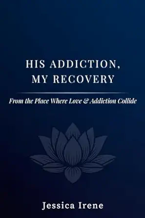Book cover with title, subtitle, and author's name on a dark blue background with a lotus flower illustration.